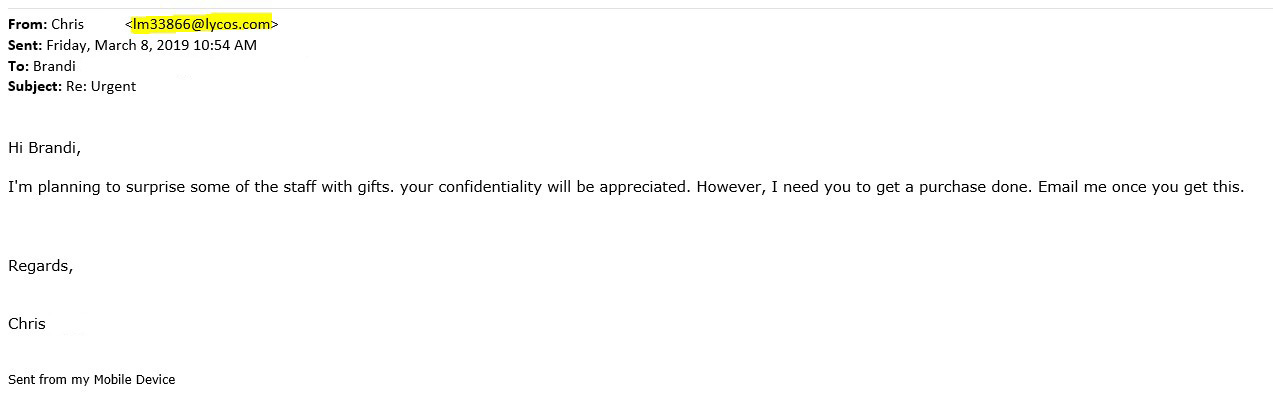scam email example