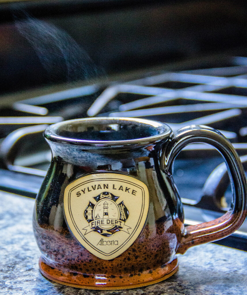 Fire Department Potbelly coffee mug in brimstone