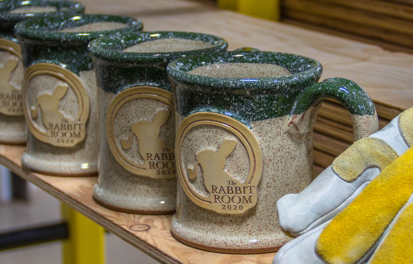 Desert Cactus green stoneware coffee mugs